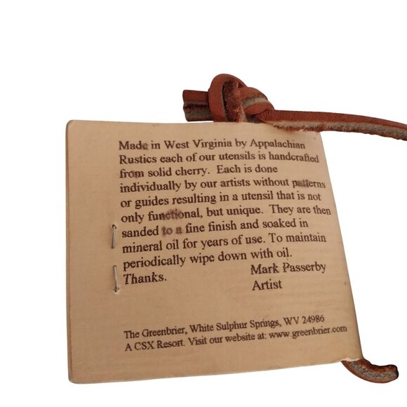 Handcrafted Solid Cherry Wood Pie Server By The Greenbrier Gourmet - Picture 4 of 5